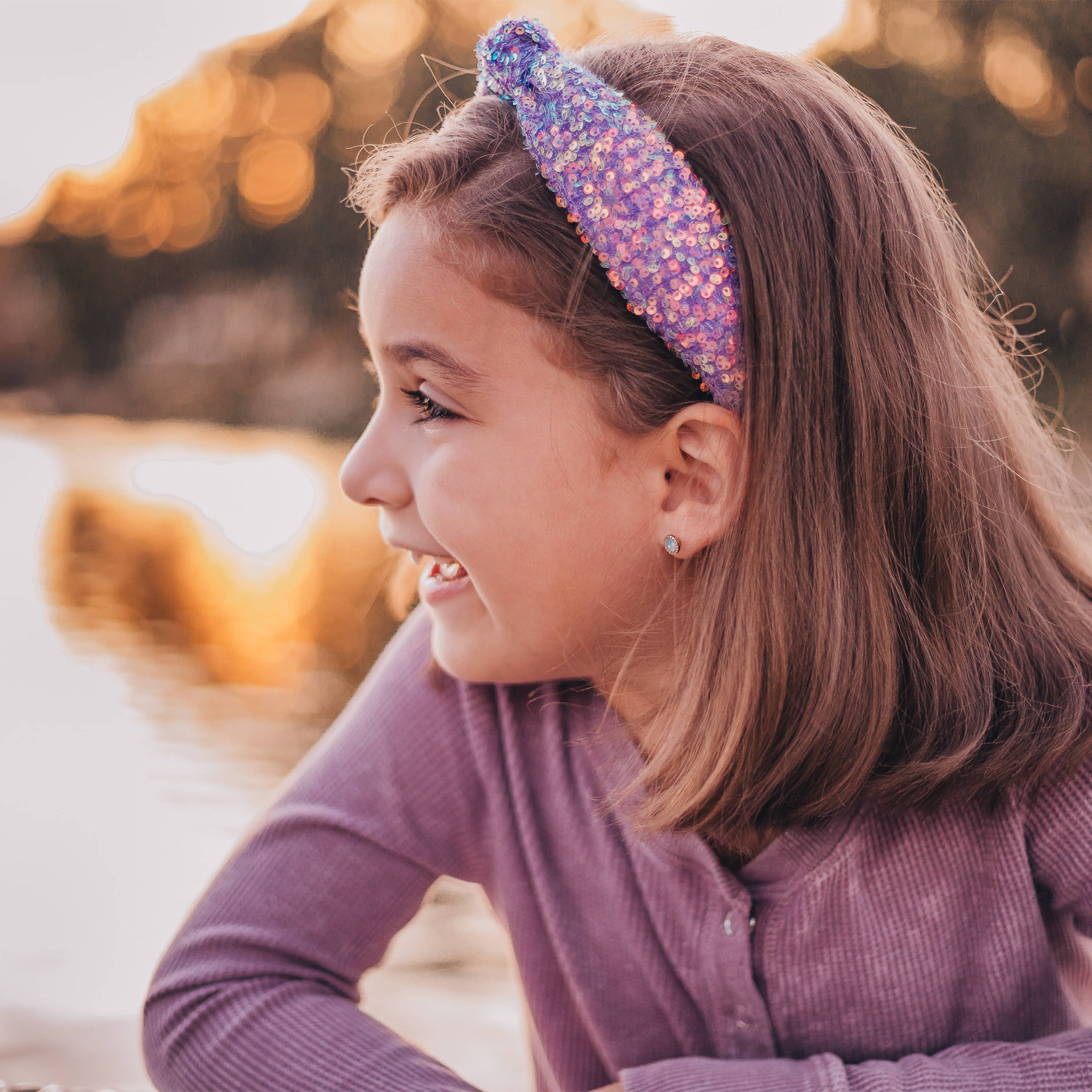 Kids Knot Headband - Rainbow Sequin Knotted Hair Accessories