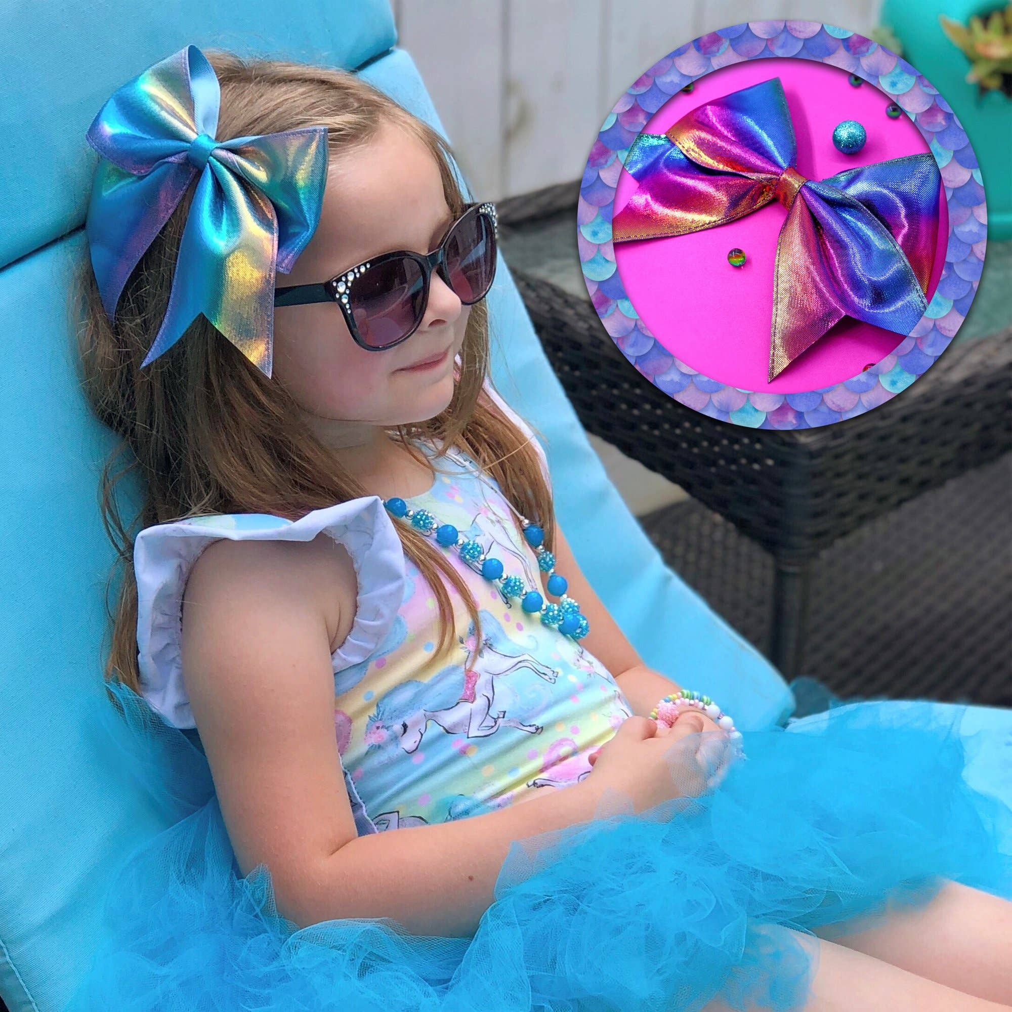 Large Mermaid Hair Bows