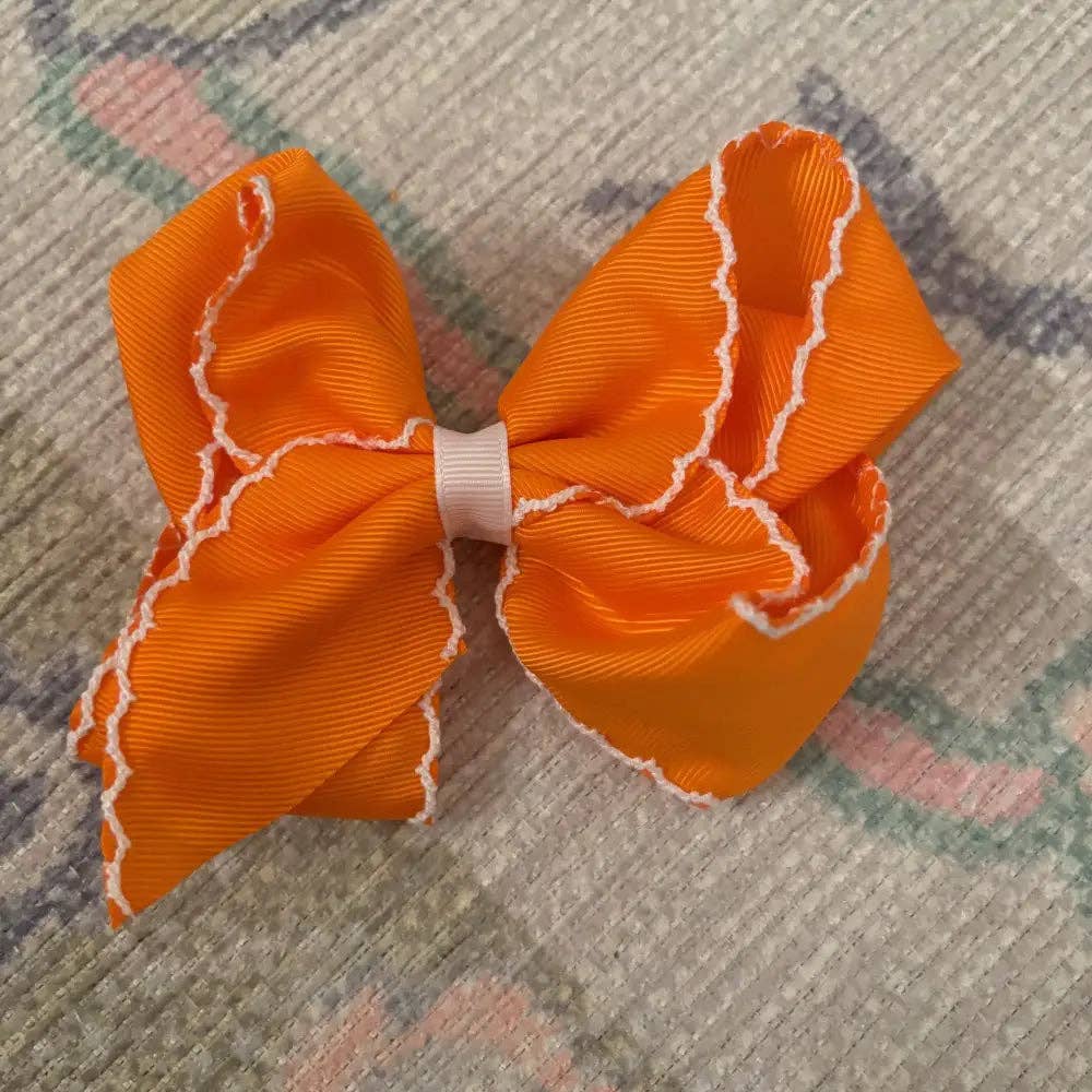 Classic Grosgrain Moonstitch Hair Bow - Medium
