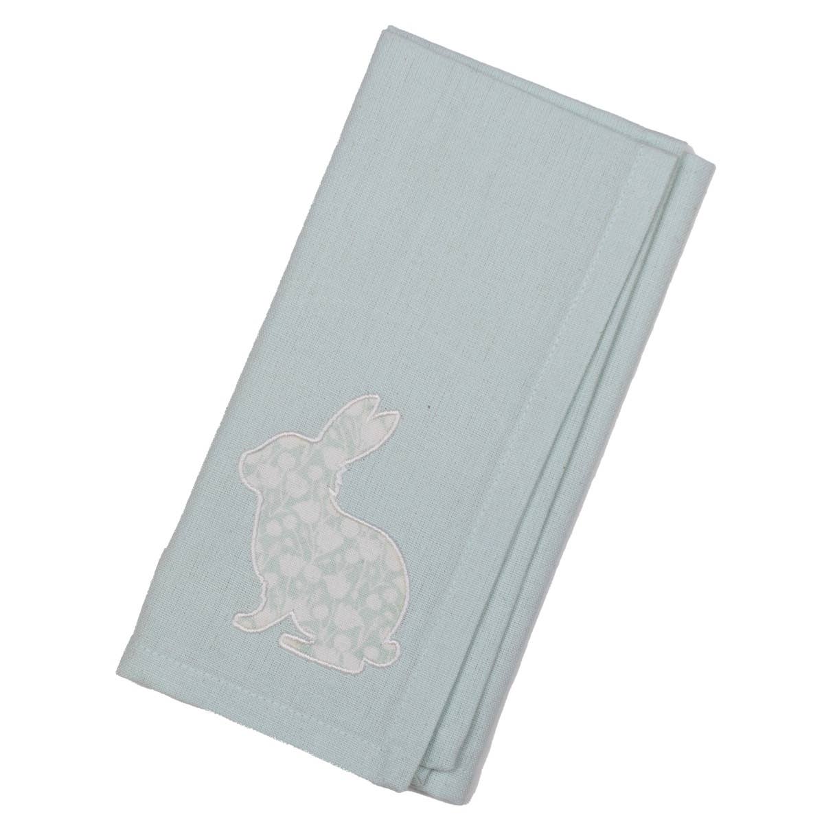 Aubrey Bunny Napkin   Mist/White   18x18