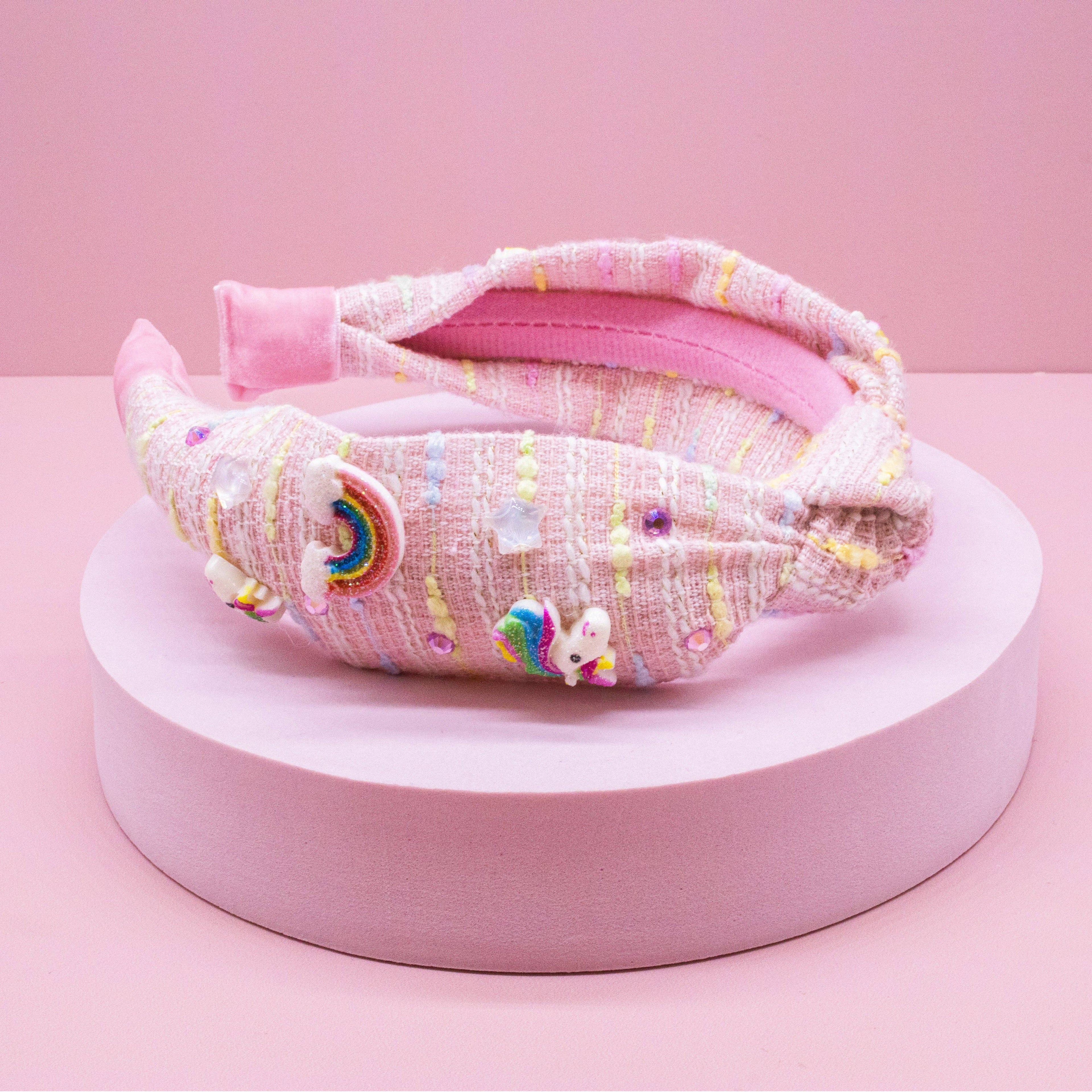 Unicorn Knotted Headband - Rainbow Knot Hair Band for Kids