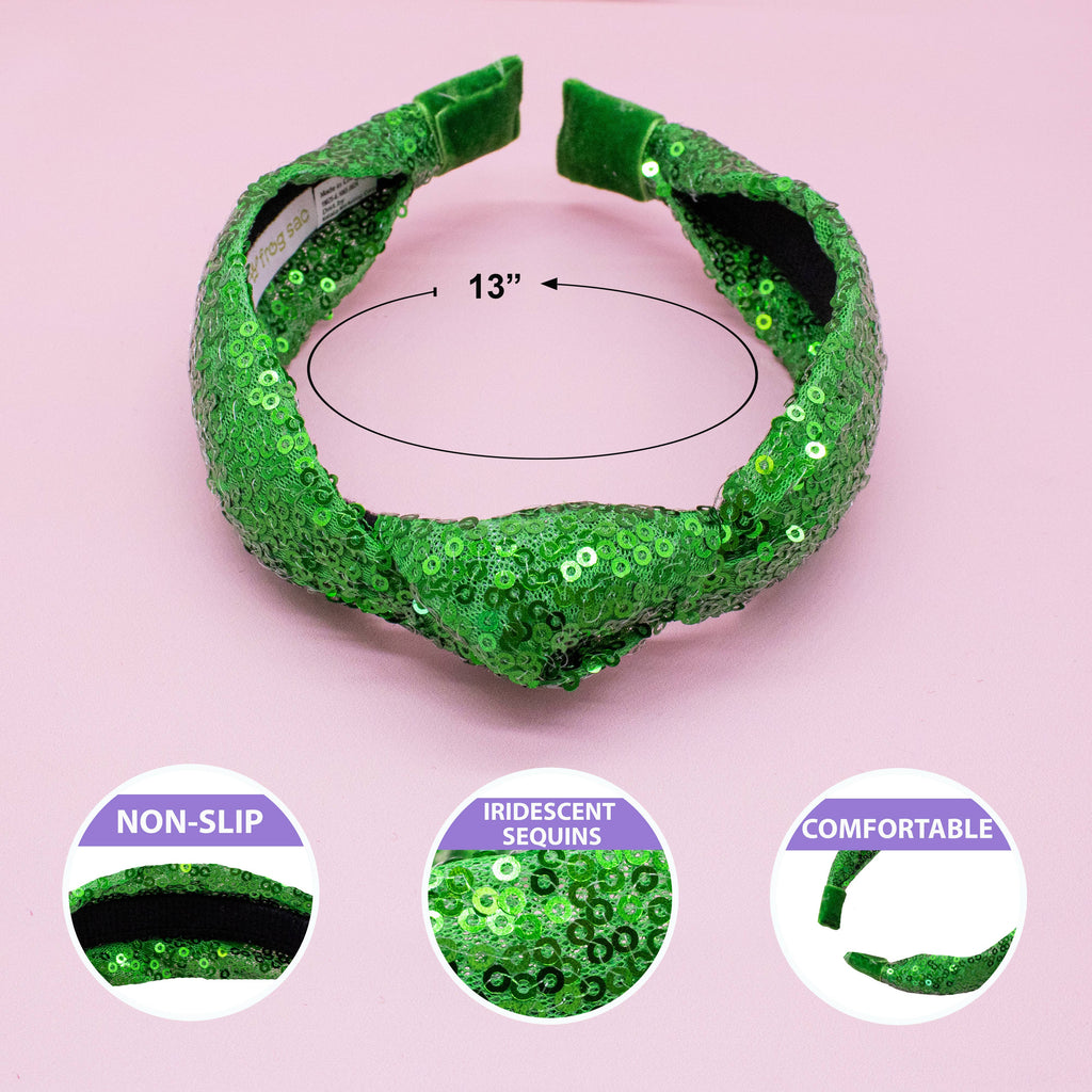 Sequin Knot Headband - Valentine's, Christmas, St. Patrick's