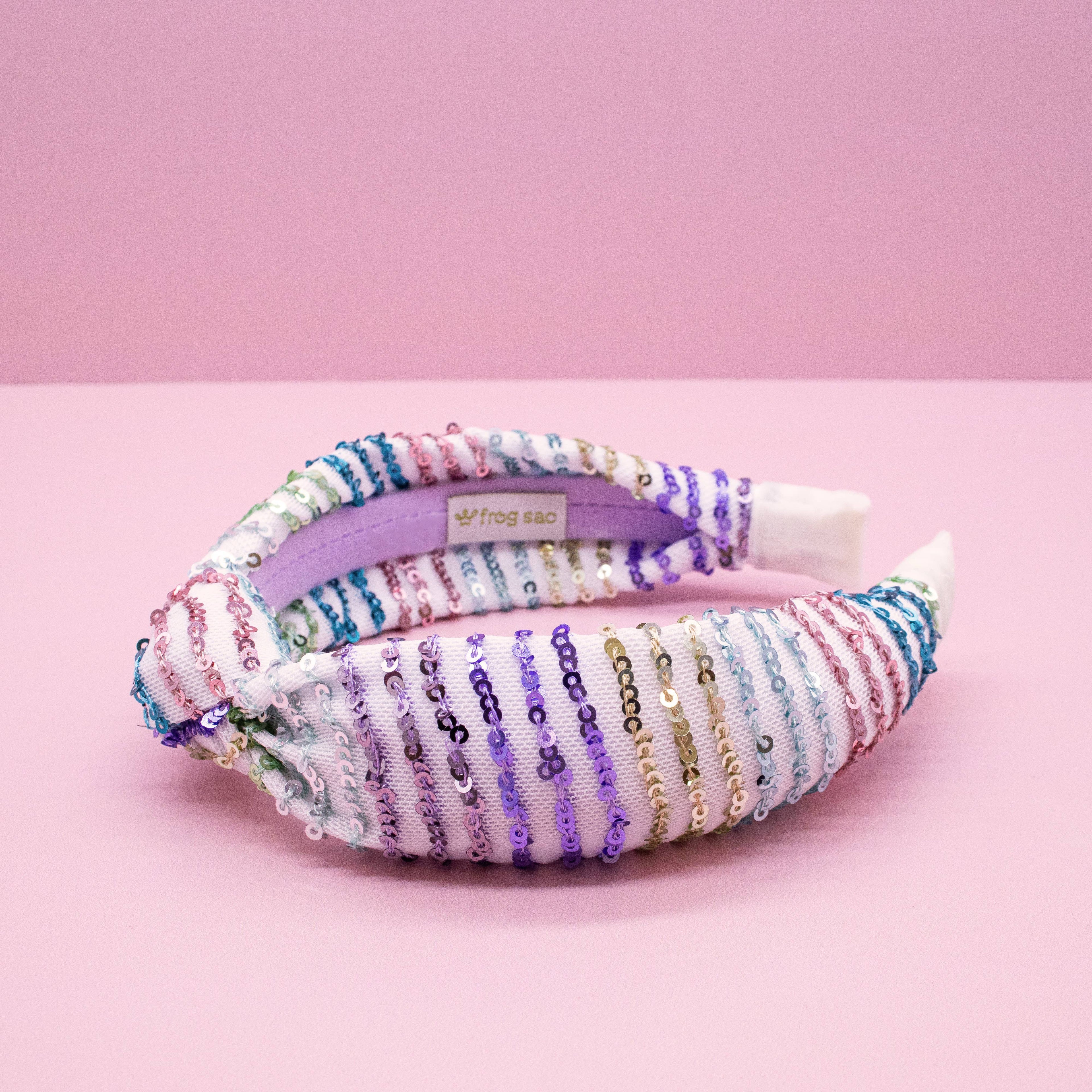 Kids Knot Headband - Rainbow Sequin Knotted Hair Accessories