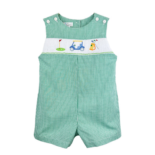 Sunsuit with Golf Themed Picture Smocking
