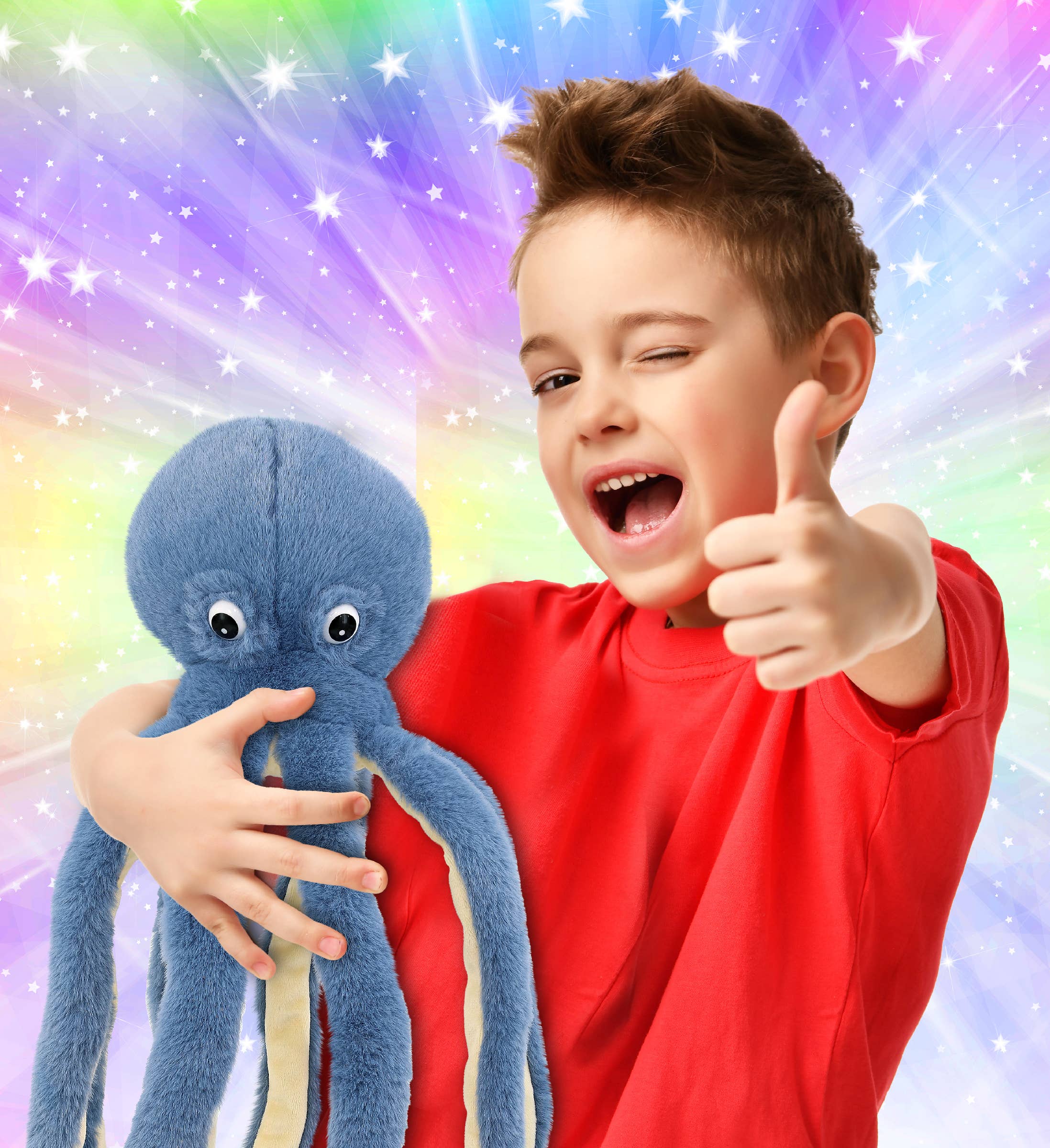 Super-Soft Plush - Blue Octopus 15"