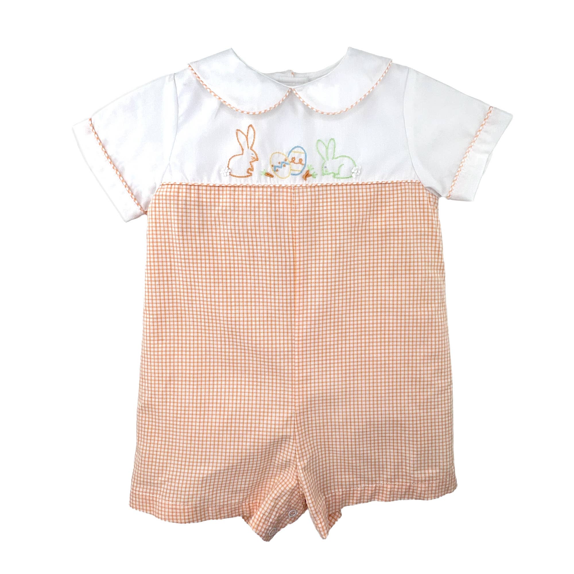 Romper with Hand Embroidered Easter Bunnies