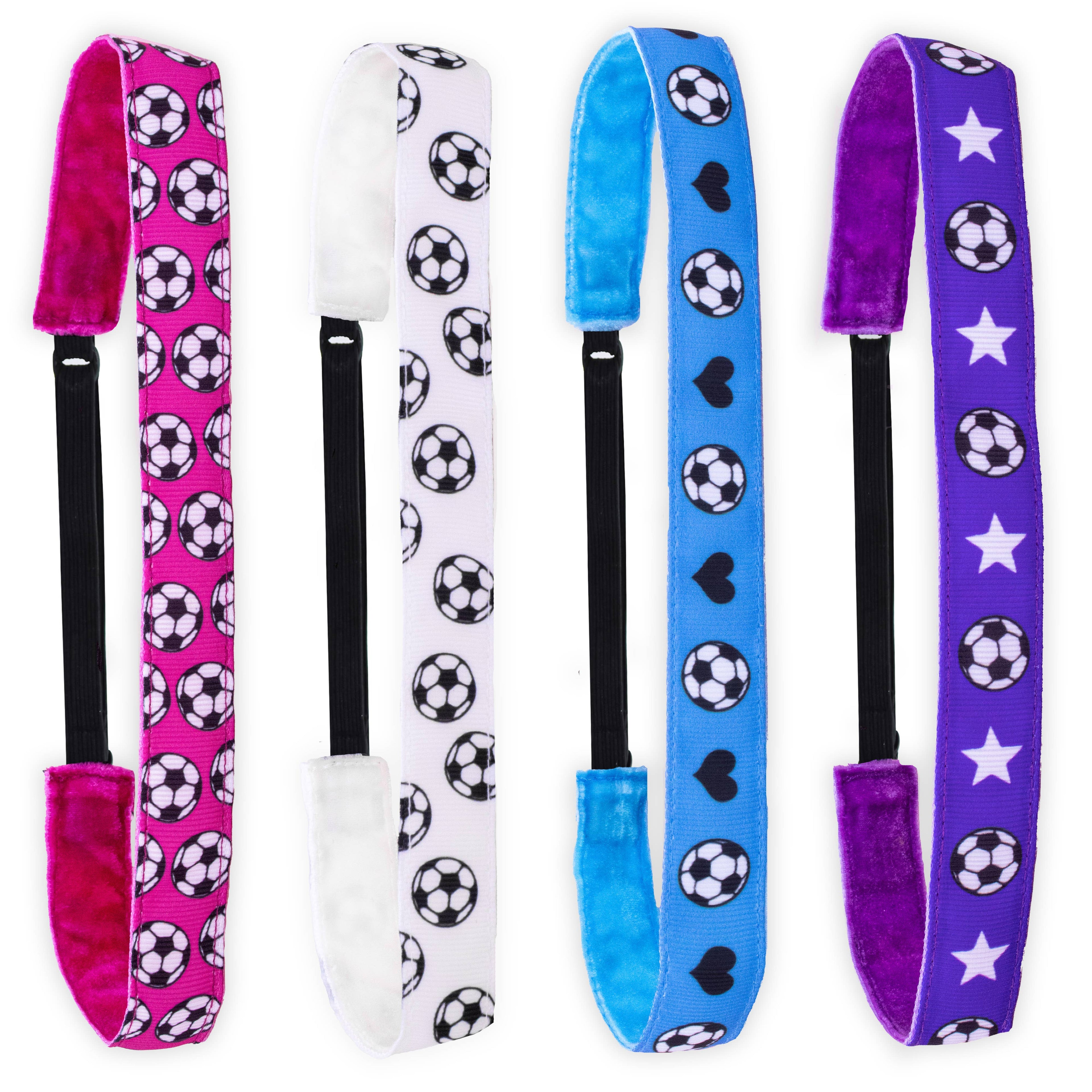 Adjustable No Slip Soccer Headbands: Blue / 1 Pack