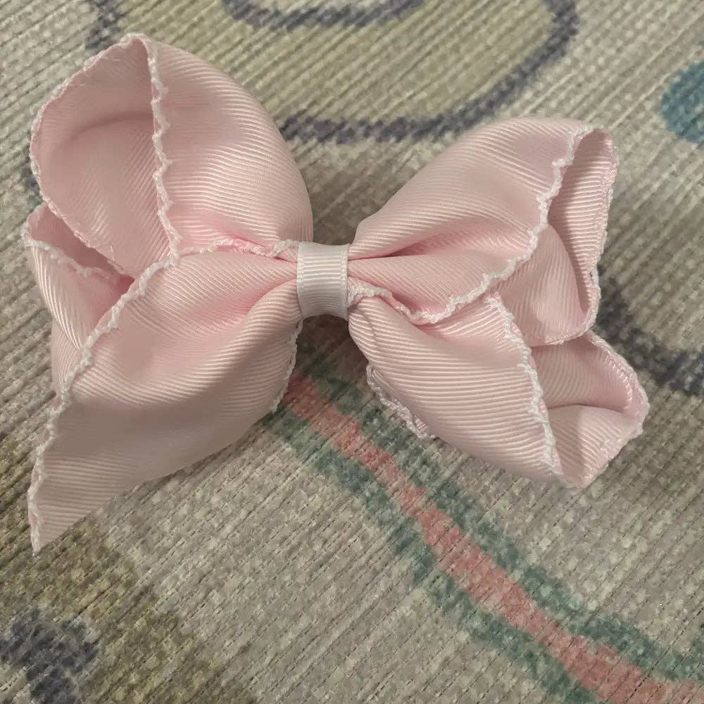 Classic Grosgrain Moonstitch Hair Bow - Medium
