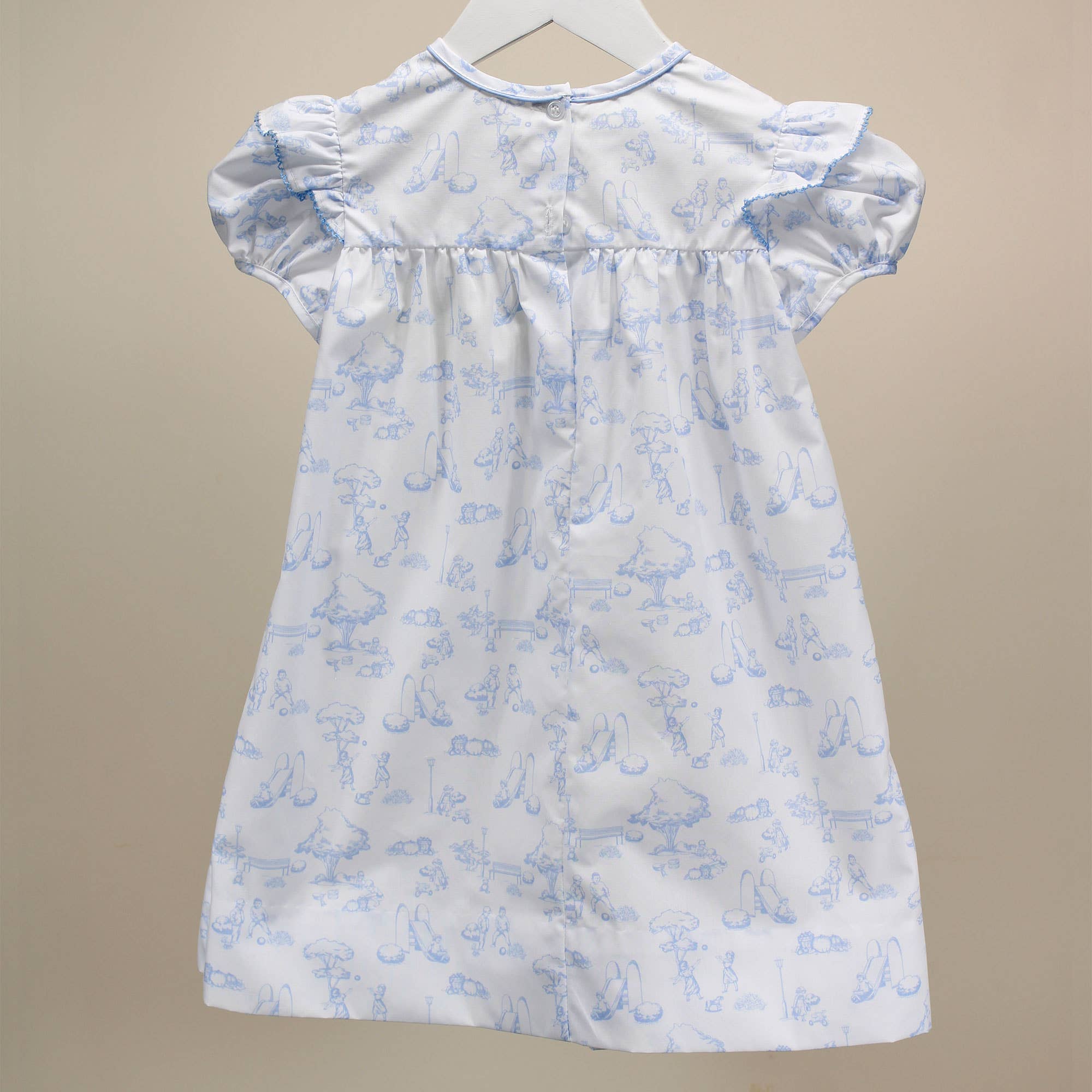 Toile de Jouy Blue Everly Dress