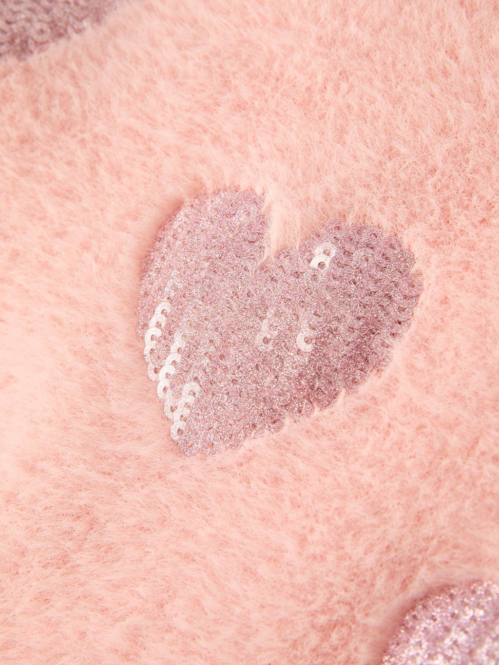 Valentine's Day Light Pink Girls Heart Sequins Sweater
