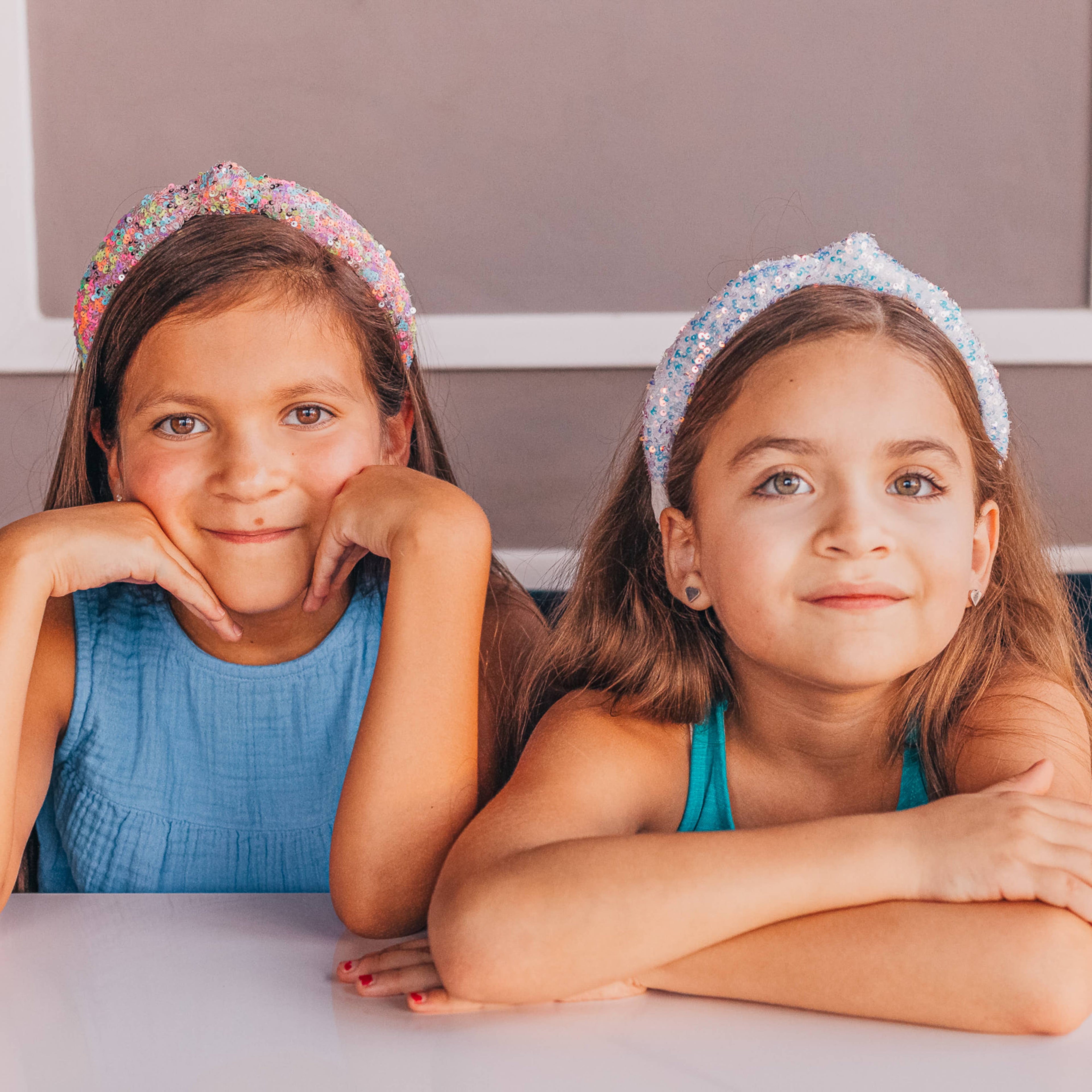 Kids Knot Headband - Rainbow Sequin Knotted Hair Accessories
